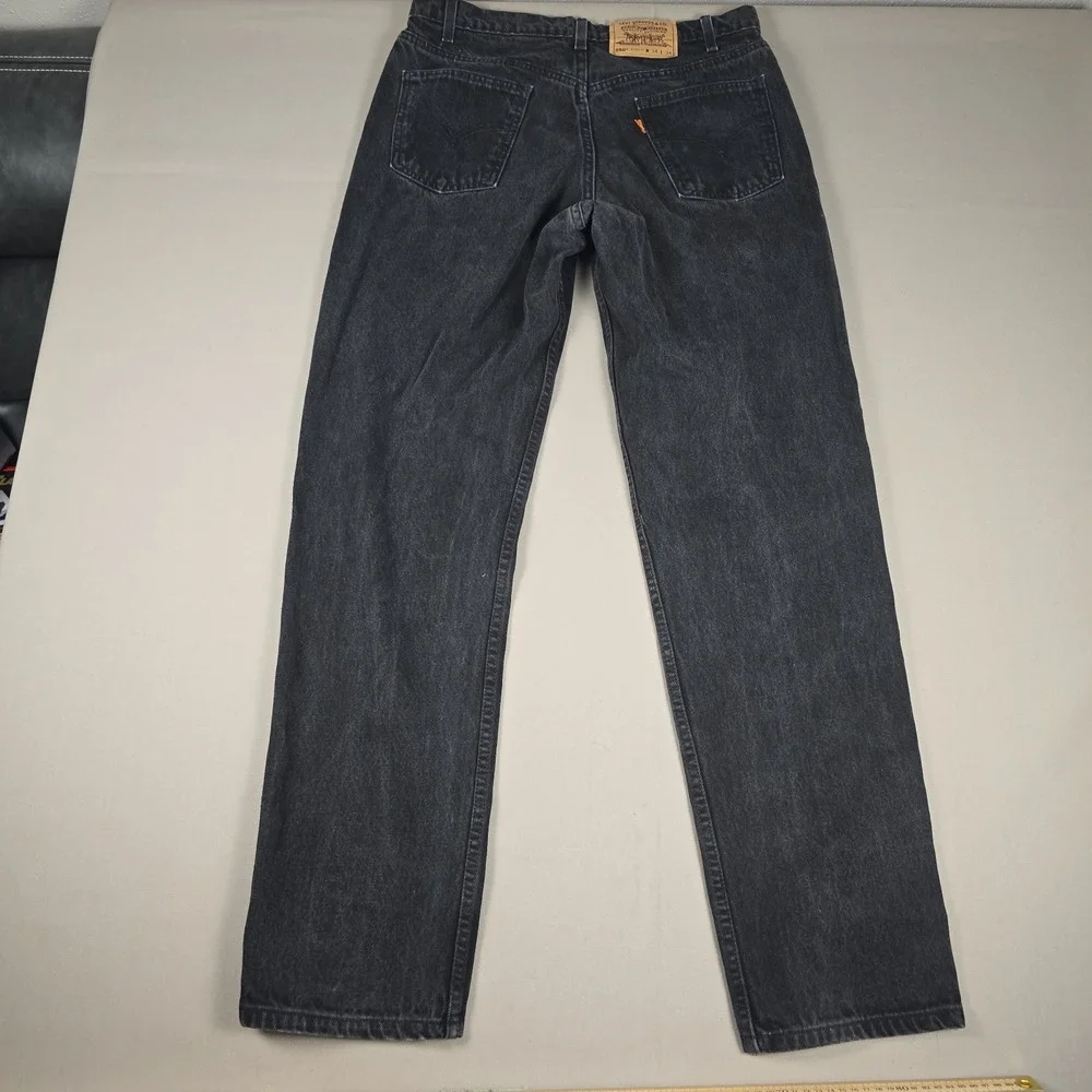 Vtg 1997 Levis 550 Orange Tab Black Jeans 34x34 Relaxed Tapered Puerto Rico USA